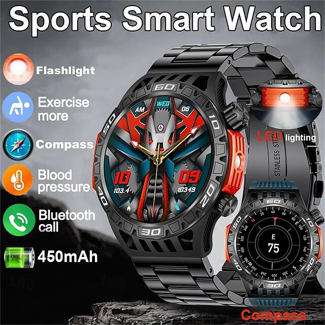  HT22 Chytré hodinky 1.46 inch Inteligentní hodinky Bluetooth Krokoměr Záznamník hovorů Sledování aktivity Kompatibilní s Android iOS Dámské Muži Dlouhá životnost na nabití Hands free hovory Voděodolné