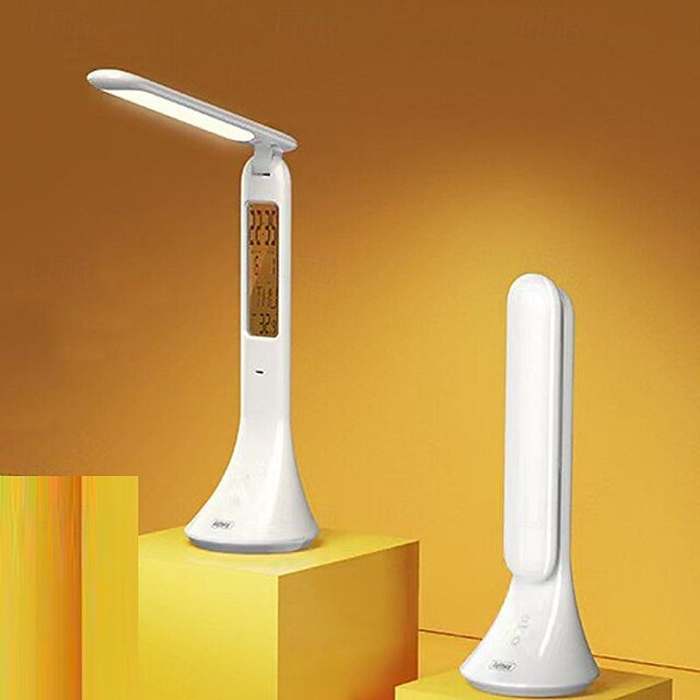  Lampada da scrivania led pieghevole touch ricaricabile con orologio digitale