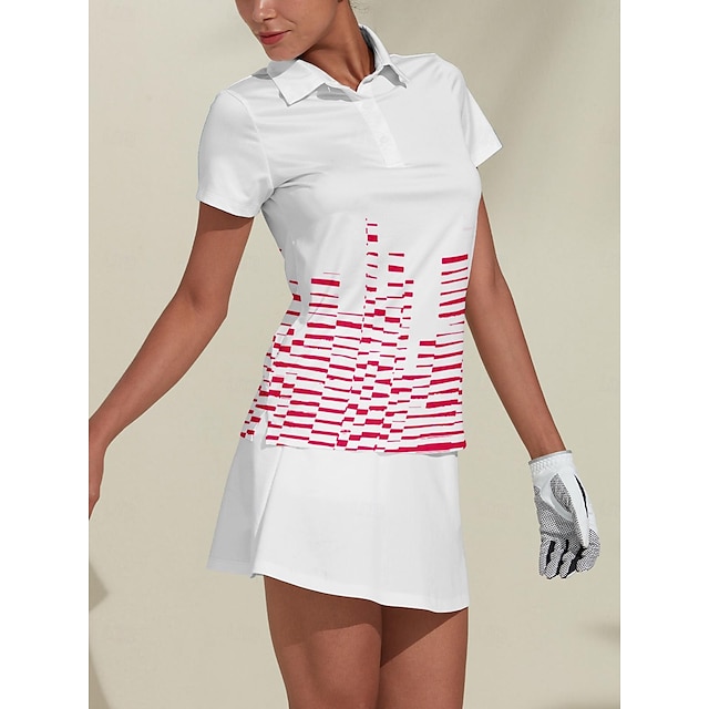  Women's Golf Polo Shirt Pink Short Sleeve Top Ladies Golf Attire Clothes Outfits Wear Apparel