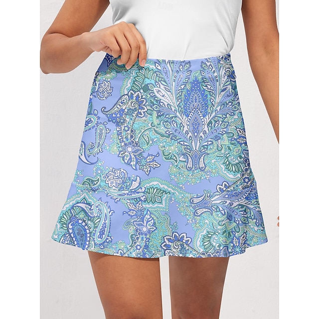  Dámské Golfová sukně Světle modrá Spodní část oděvu Kašmírový vzor Dámské golfové oblečení oblečení oblečení oblečení oblečení