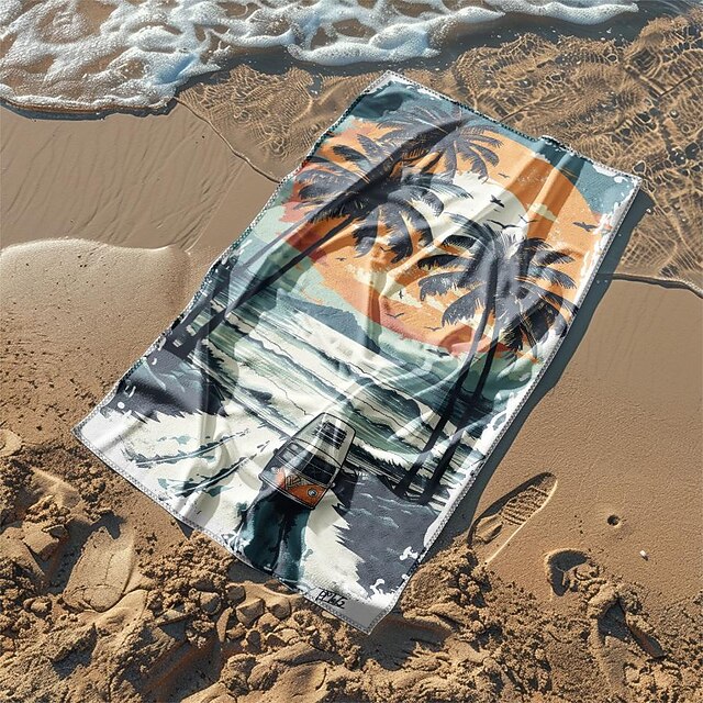 SUN NINJA Beach Towel – Palm Trees Design, Large Quick-Dry Towel For Pool, Beach & Travel - View #9