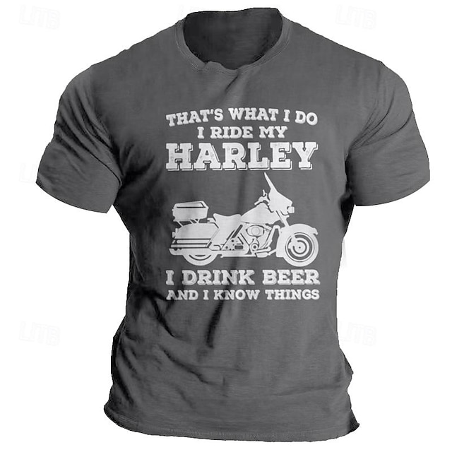  Das ist, was ich tue, ich fahre mein Harley-Motorrad-T-Shirt, grafisches Baumwoll-T-Shirt für Herren, sportliches klassisches Hemd, kurzärmlig, bequemes T-Shirt, Straße, Urlaub, Sommer, Modedesigner
