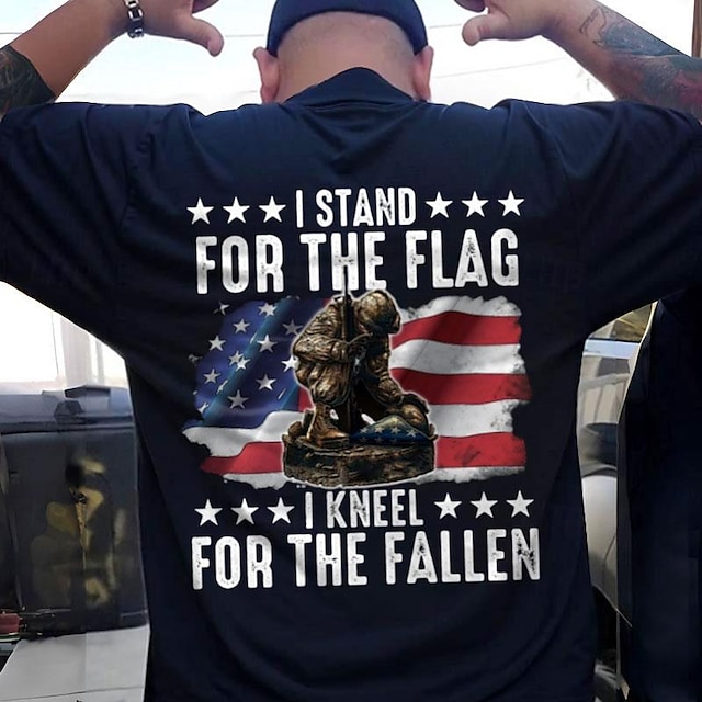  Pop art Bandiera americana degli Stati Uniti Slogan Bandiera americana Veterani Retrò vintage Informale Stile di strada Per uomo Stampa 3D maglietta Sportivo Per eventi Per uscire maglietta Nero