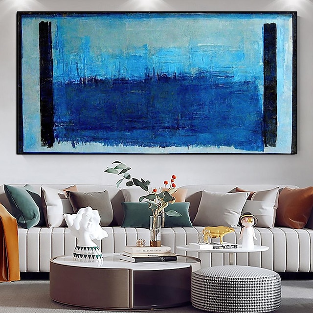  extra velký obraz modrá a obloha abstraktní malbaabstraktní malba mordern obraz nadrozměrná abstraktní malba nástěnná malba do ložnice dekorace obývacího pokoje