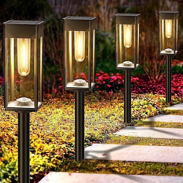  Lampada da giardino solare, luci da giardino luminose esterne, impermeabili, per decorazioni paesaggistiche, patio, prato, passerella