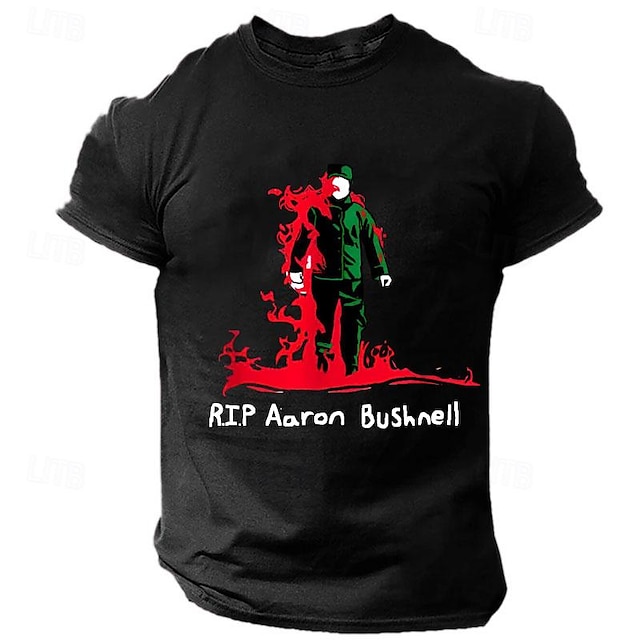  Rip Aaron Bushnell Flame Tee Camiseta gráfica de algodón para hombre Camisa deportiva clásica Camiseta de manga corta cómoda Street Holiday Summer Fashion Designer Ropa