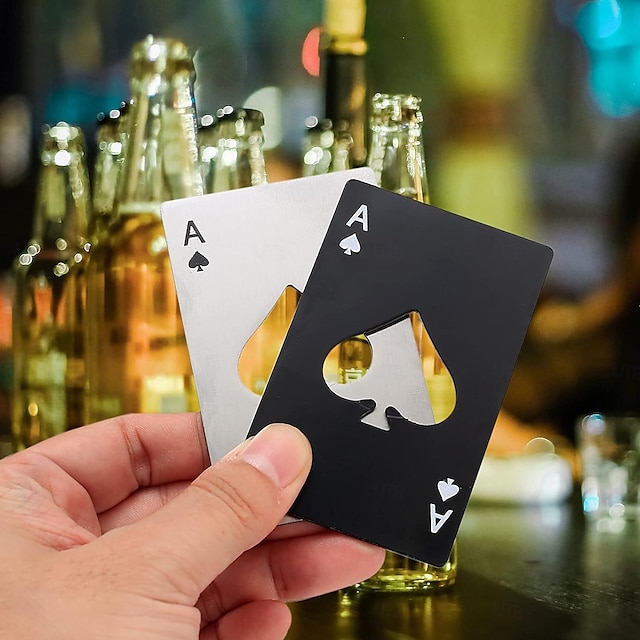  Ace Of Spades Bottle Opener Credit Card Size Pocker Cap Opener Portable Stainless Steel Can Opener
