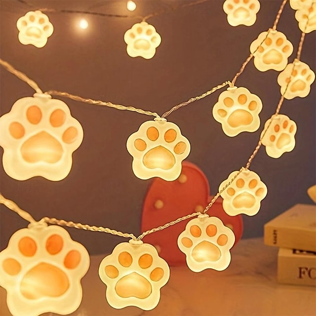  1pc 1.5m luzes da corda da pata do gato luzes decorativas da corda para o quarto, rua, decoração do quintal luzes de iluminação humor