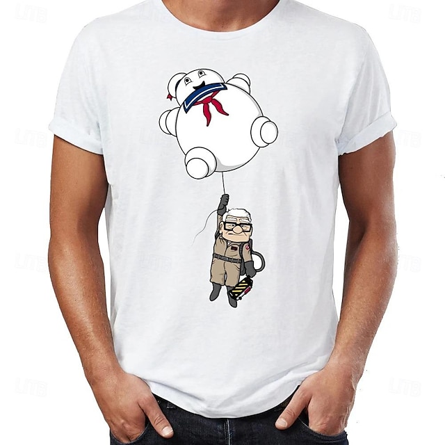  Ghostbusters Pysy Puft Marshmallow Man T-paita Anime Kuvitettu Käyttötarkoitus Miesten Aikuisten Naamiaiset Kuuma leimaus Rento / arki