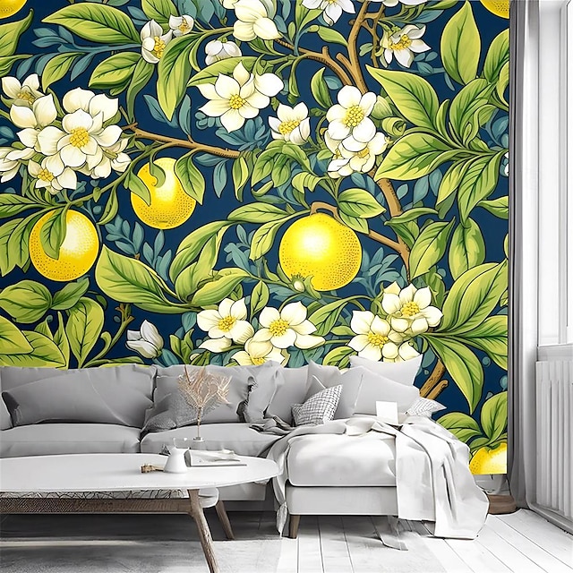  Cool Wallpapers Lemon Tree Nature Wallpaper Wall Mural Roll Sticker Peel and Stick Removable PVC/Vinyl Material Self Adhesive/Adhesive Required Wall Decor for Living Room Kitchen Bathroom