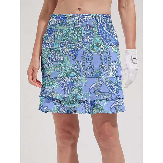  Pentru femei Shorts de golf Albastru Deschis Pantaloni Imprimeu Paisley Vestimenta Golf Doamnelor Haine Ținute Poartă Îmbrăcăminte