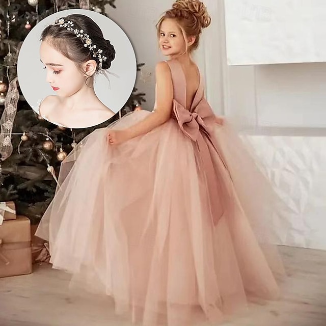  virágos lány ruha gyerek lány party ruha egyszínű tokos ruha lábszárközépig érő ruha hálós nyakú ujjatlan hercegnő ruha 2-12 éves nyári lila hajtűs fejpánttal