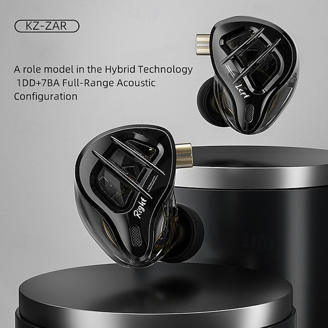  kz zar 7ba 1dd hybridní ovladač in-ear monitor sluchátka hifi 2pin kabelová sluchátka hudba dj sluchátka sportovní hra sluchátka zax zad ast