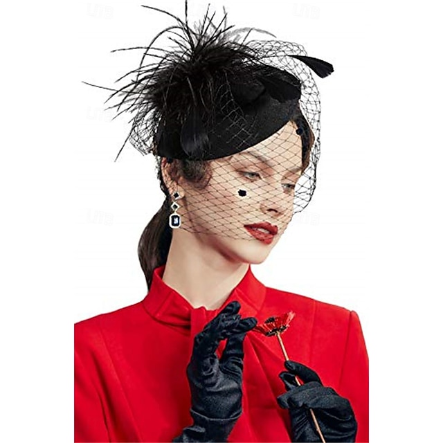  Retrò vintage Stile anni '50 1920s Cappello modello Fascinators Fascia in velo Cappelli Nuziale Per donna Carnevale Festa / Serata Cappelli