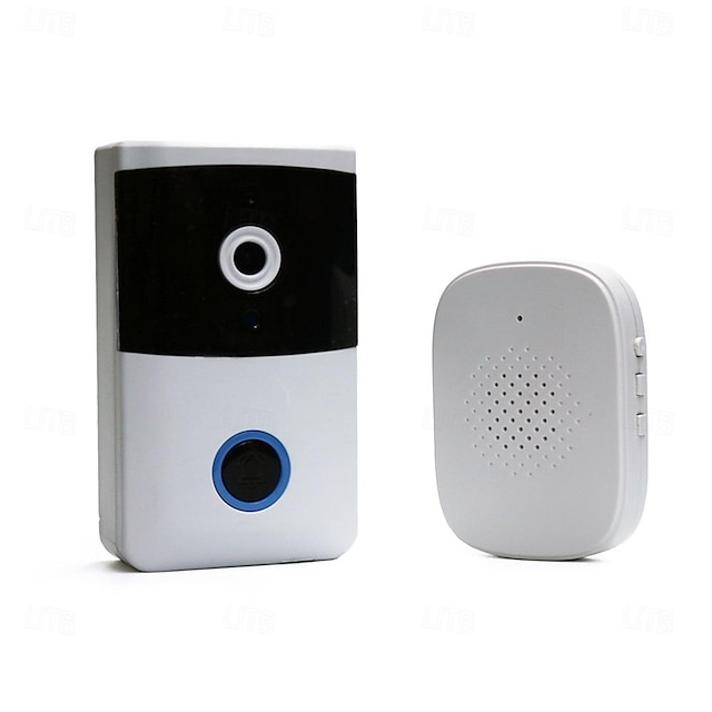  פעמון וידאו אלחוטי עם מצלמה (סוללה מובנית נטענת) פעמון דלת wifi גלוי דו-כיווני אודיו בחדות גבוהה ראיית לילה בלבד תומך ב-2.4 גרם wifi