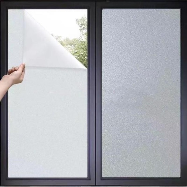  Frosted Glass Film for Thermal Insulation Sun Protection Home and Office Use Anti Peeping Non Adhesive Static Electricity Window Stickers 45*100CM