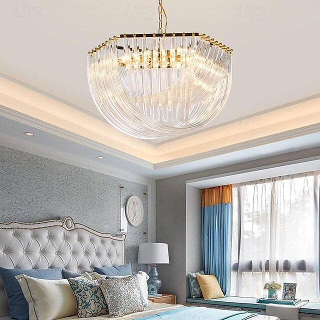  LED-Kronleuchter, luxuriöser runder Kristall-Kronleuchter, einzigartiges Design, geeignet für Wohnzimmer, Schlafzimmer und Esszimmer, warmweiß + weiß + kaltweiß, 30/50 cm, 110–120 V, 220–240 V