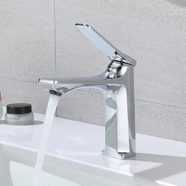  Håndvasken vandhane - Klassisk Galvaniseret Centersat Enkelt håndtag Et HulBath Taps