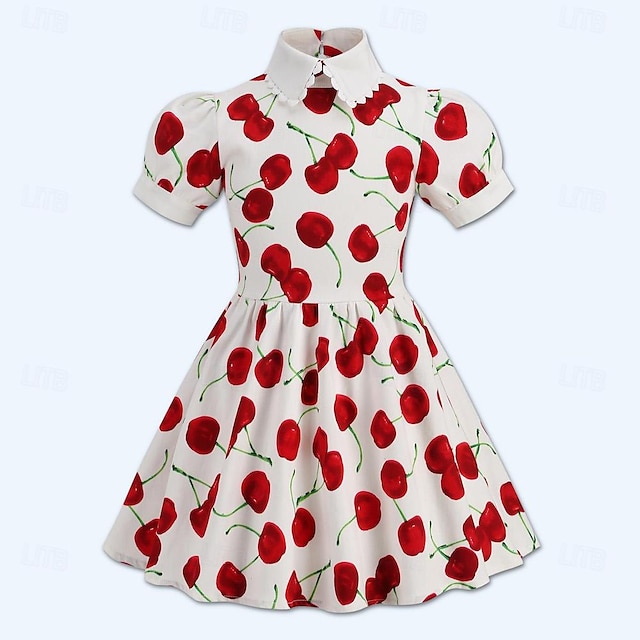  retro vintage 50. léta 20. století rockabilly řadové šaty s klapkami šaty swingové šaty midi dívčí dětské maškarní šaty