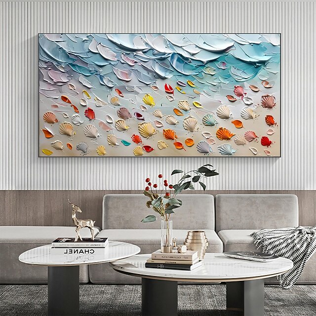 Handmade Original The Colored shells Oil Painting On Canvas Wall Minimalist art Art Painting scenery for Home Decor With Stretched Frame/Without Inner Frame Painting3
