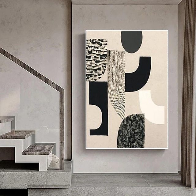  Aohan أسود أبيض رمادي غرفة المعيشة اللوحة الزخرفية عالية الشعور الإيطالية مجردة الهبوط اللوحة الشرفة أريكة حائط الخلفية لوحات (بدون إطار)