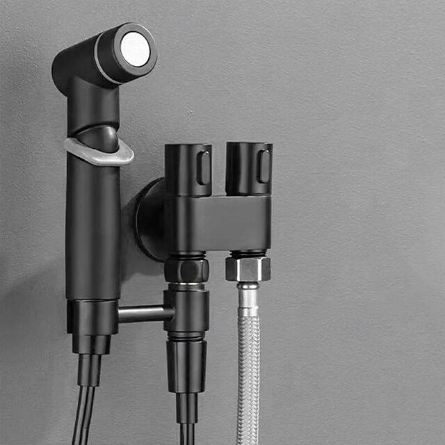  mini doccia a doppio comando, spruzzatore per bidet per WC portatile, kit spruzzatore per bidet per WC da bagno