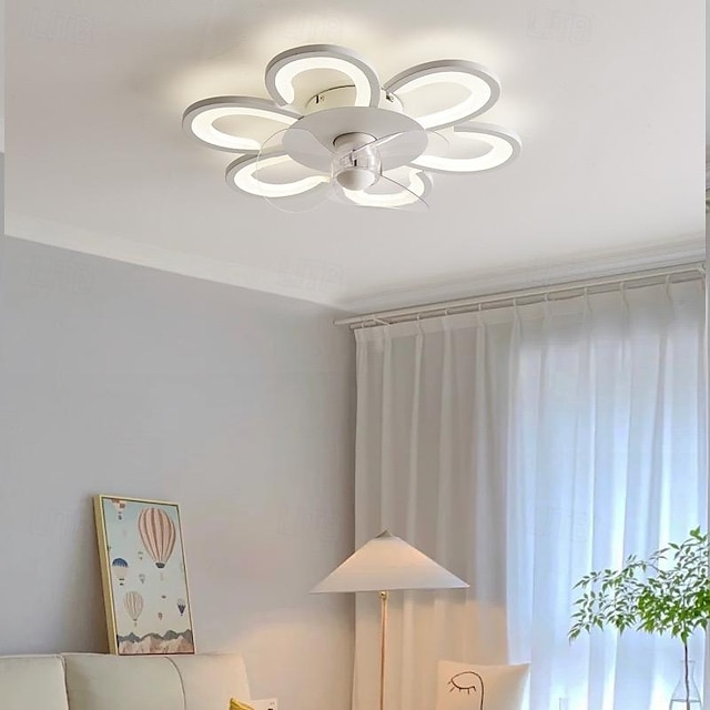  Led Ceiling Light Fan Light Ultra-Thin Silent Modern Simple Bedroom Study Metal Acrylic Warm Light 1-Light 50Cm 110-120V 220-240V