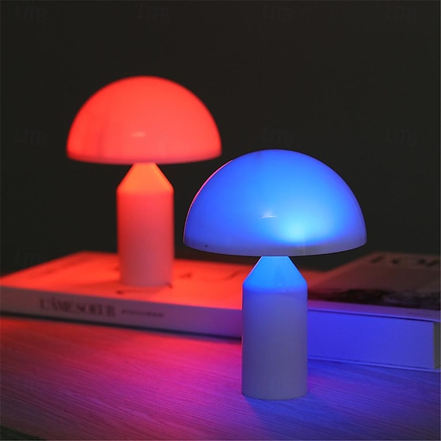  Mudança de cor da torneira luz cogumelo luz noturna toque quarto luz de cabeceira atmosfera luz decoração para casa enfeites de mesa pilhas aaa alimentadas 1 unidade
