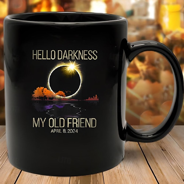  hola oscuridad mi viejo amigo eclipse solar total 8 de abril de 2024 tazas de café divertidas estilo callejero vintage