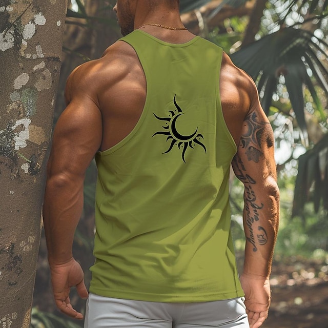  Men's Vest Top Graphic Sun Crew Neck Daily Sports Sleeveless Print Clothing Apparel Fashion Designer Muscle