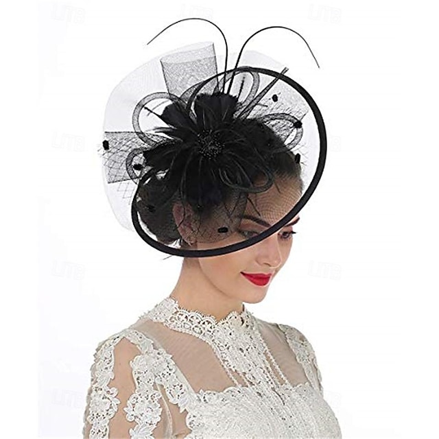  Retró 1950-es 1920-as évek Lenyűgöző kalap Fátyol fejpánt Fejfedők Menyasszonyi Női Farsang Esemény / Buli Fejfedők