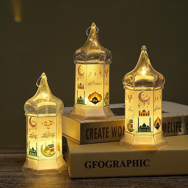  ramadan eid led lanterna elettronica a lume di candela mubarak festival decorazione della casa vacanza castello della luna portacandele