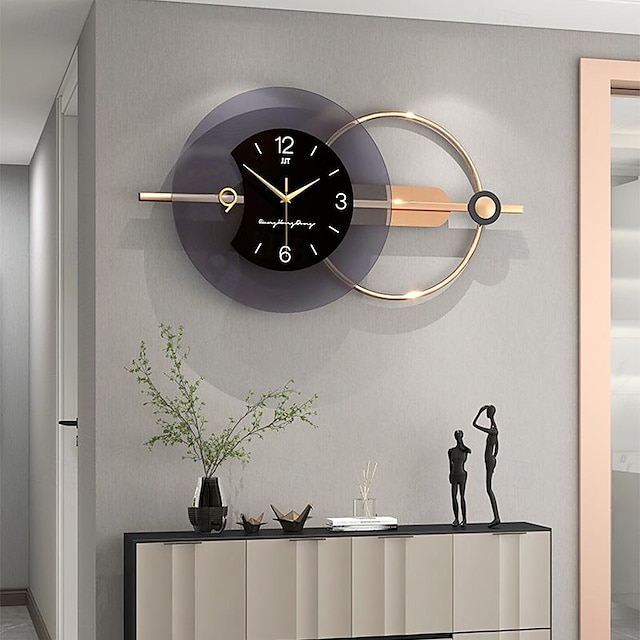 Relógio de parede silencioso de luxo design moderno sala de estar decoração de casa grande decoração de parede relógios decoração de casa relógio de parede agulha 80 * 38 cm 100 * 48 cm