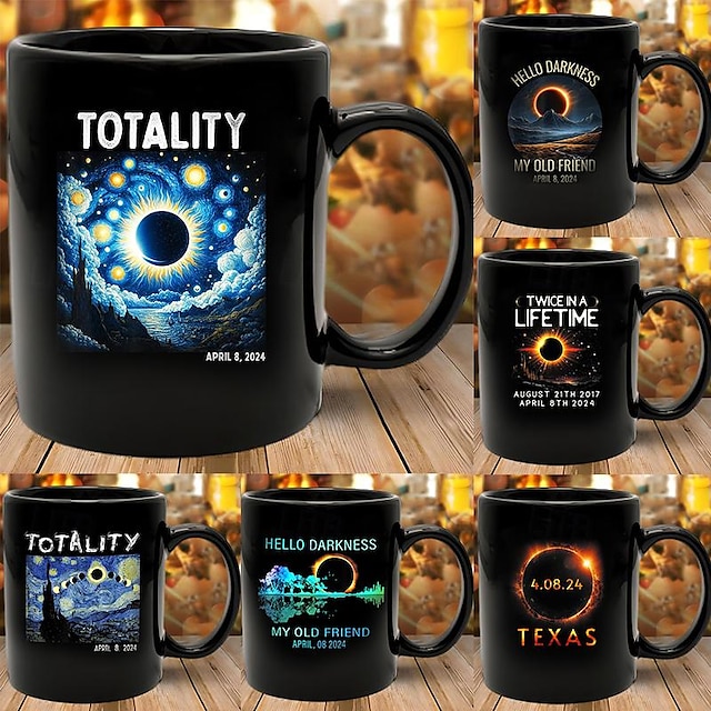  eclipse solar total 8 de abril de 2024 tazas de café divertidas regalo uniqo para amigos