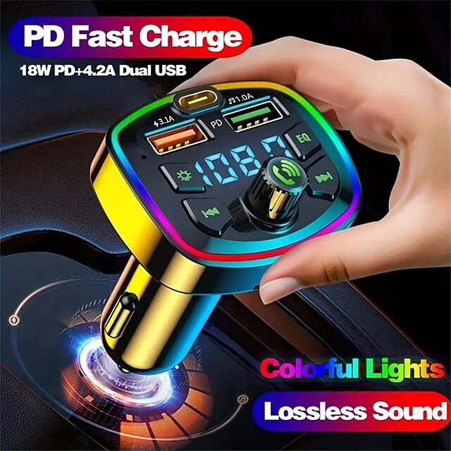  Car Bluetooth MP3 Player Speakerphone Voice Broadcast PD Quick Charge USB Flash Drive