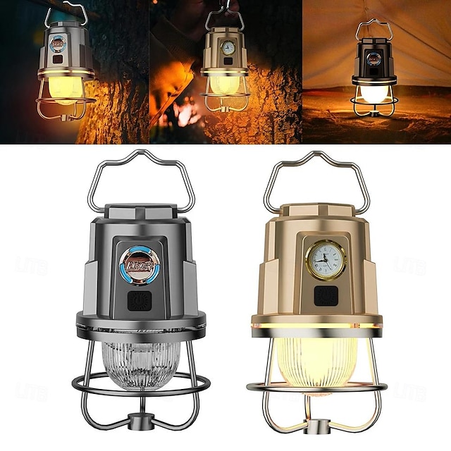  Rechargeable Camping Lantern Rechargeable Portable Tent Light IPX4 Waterproof Outdoor Lighting Accessory for Hiking Fishing  Outdoor CampingTent Decoration 1PC