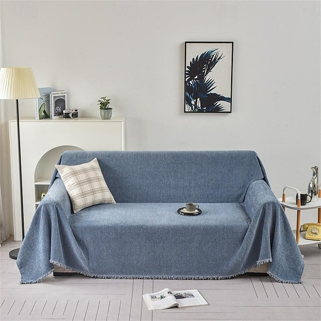  Chenille Velvet Sofa Towel 1PC Solid Color Sofa Cover for Living Room Thickened Sofa Seat Cover Furniture Decoration Tapestry Anti Cat Scratch