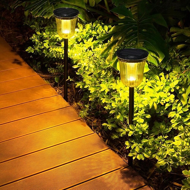  1 stks outdoor zonne-verlichting tuinverlichting zonne-energie lamp lantaarn waterdicht landschap verlichting pad tuin gazon tuin decoratie,
