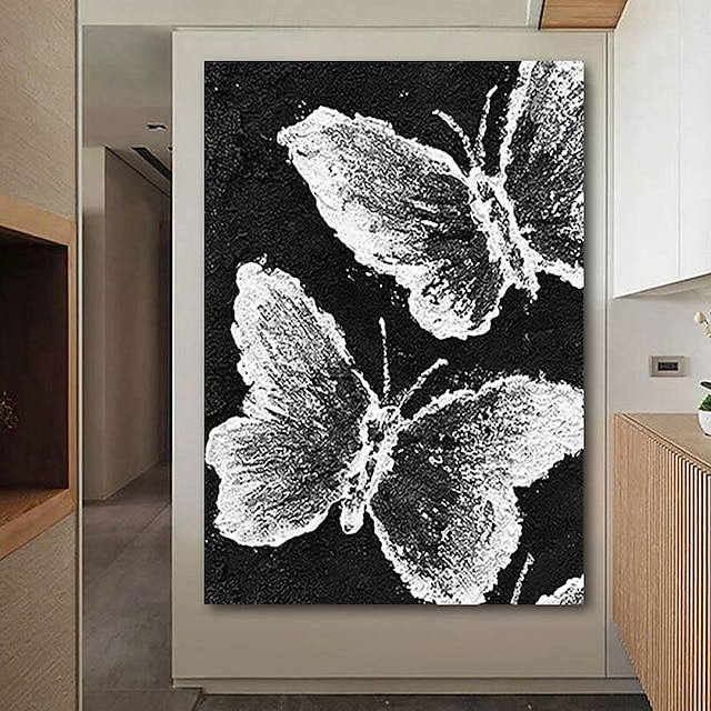  oliemaleri håndlavet håndmalet vægkunst moderne blomster sommerfugle forår boligdekoration indretning rullet lærred uden ramme ustrakt