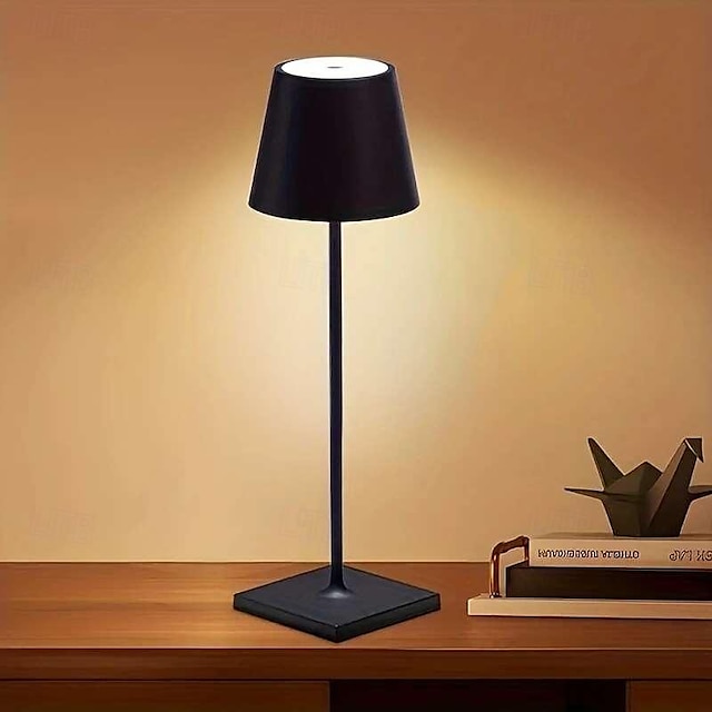  מנורת שולחן אלחוטית LED נטענת מנורת שולחן usb LED משתנה 3 צבעים לעיצוב מנורת שולחן בר במסעדה