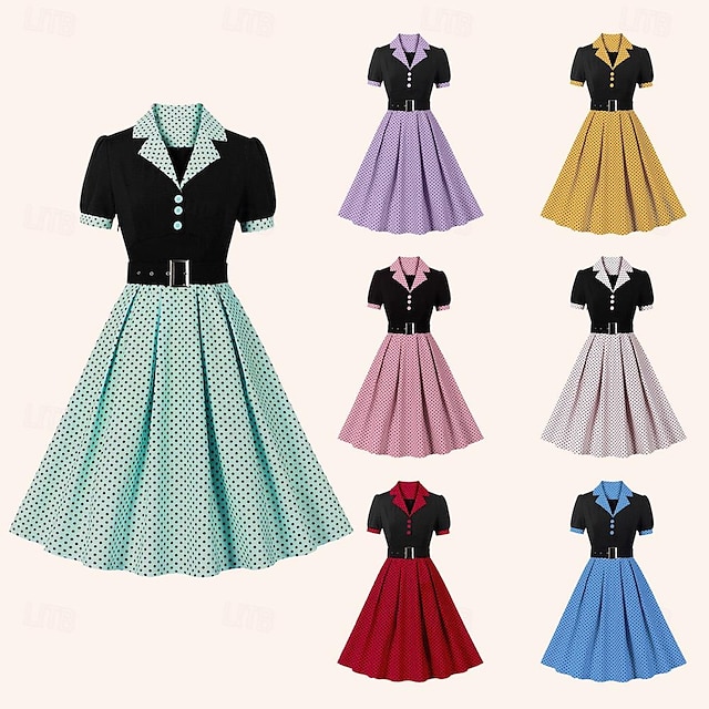  abito vintage retrò anni '50 abito a trapezio abito altalena abito da sera per la preparazione della sera da donna