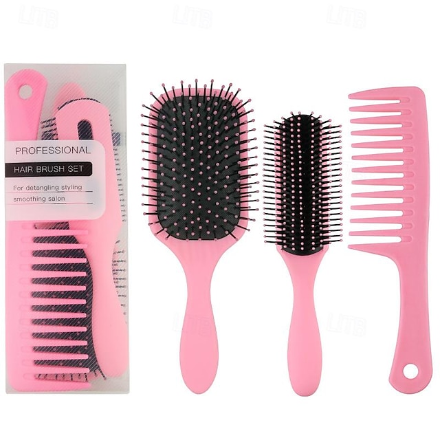  3pcs Anti-static Comb Detangling Hair Brush Scalp Massage Combs Styling Tools