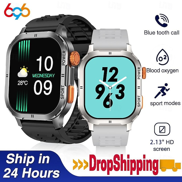  696 M63 Smartwatch 2.13 Zoll Smart-Armband Bluetooth Schrittzähler Anruferinnerung Herzschlagmonitor Kompatibel mit Android iOS Herren Freisprechanlage Nachrichterinnerung IP 67 30mm Uhrengehäuse