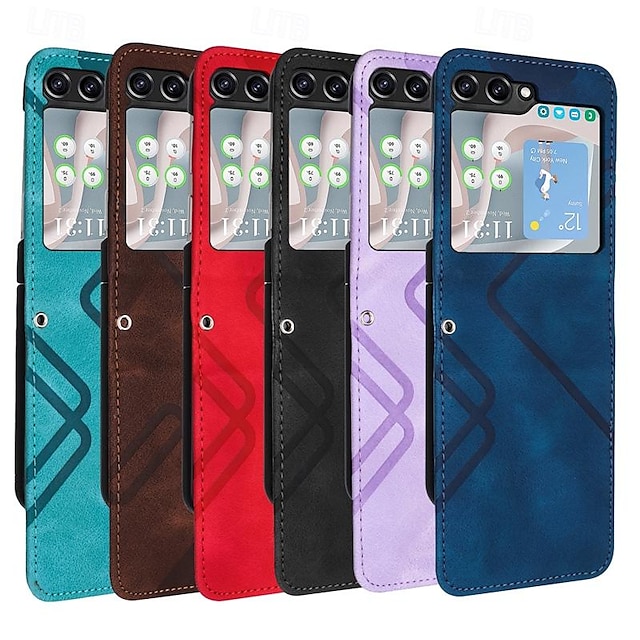  Phone Case For Samsung Galaxy Z Flip 5 Z Flip 4 Z Flip 3 Flip Cover Shockproof Retro PC PU Leather