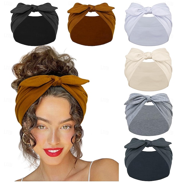  1PC Bow Headbands for Women 7Inch  Extra Wide Head Bands for Women 's Hair Non Slip Headwraps Workout Turban Hair Accessories