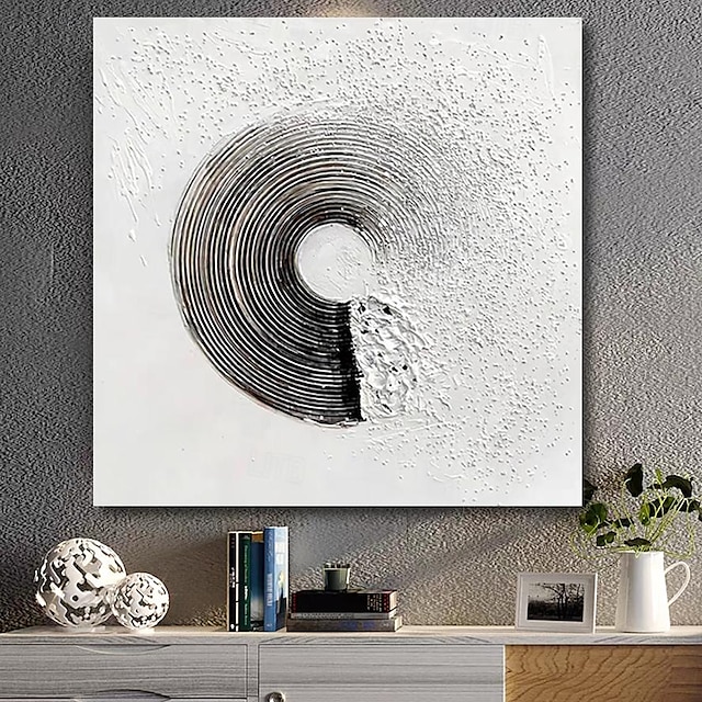  oljemaleri håndlaget håndmalt veggkunst abstrakt moderne tunge oljer svart hvit hjemmedekorasjon strukket ramme klar til å henge