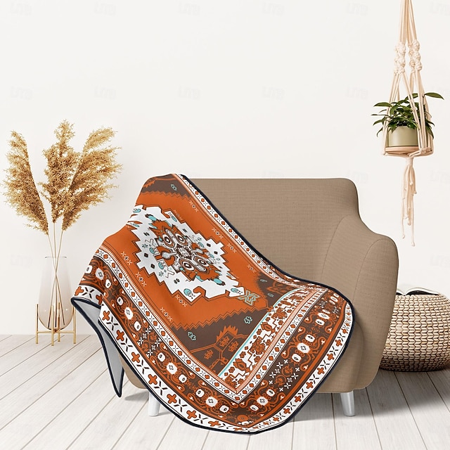  1 manta tejida bohemia de algodón reversible, tapiz bohemio, decoración de habitación hippie, mantas abstractas, mantas decorativas, manta para sofá, silla, sofá cama, suministros para el hogar al