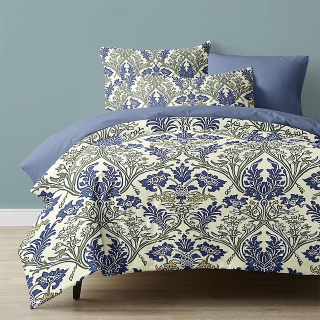  幾何学的な布団カバーセット綿熱帯植物パターンセットソフト 3 ピース高級寝具セット家の装飾ギフトツインフルキングクイーンサイズ布団カバー