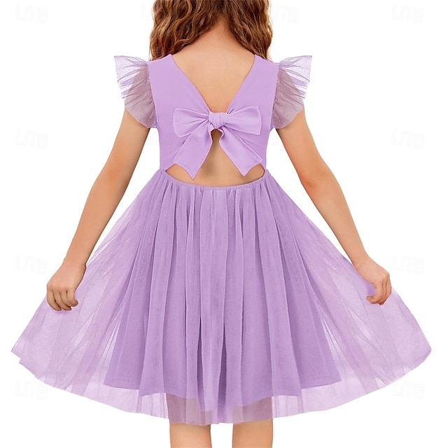  Sukienka tutu dla małych dziewczynek letnia tiulowa sukienka bez pleców na urodziny, bawełniane sukienki 2-6 lat