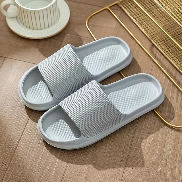  Zapatillas para mujeres hombres masaje suela gruesa antideslizante ducha zapatillas baño súper suave cómoda casa nube diapositiva zapatillas para interior al aire libre